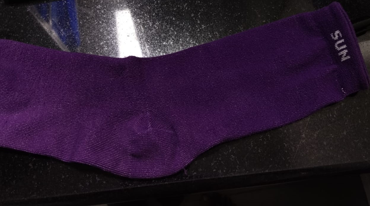 8 331 PURPLE  SOCKS NAME IN ELASTIC - SUN 