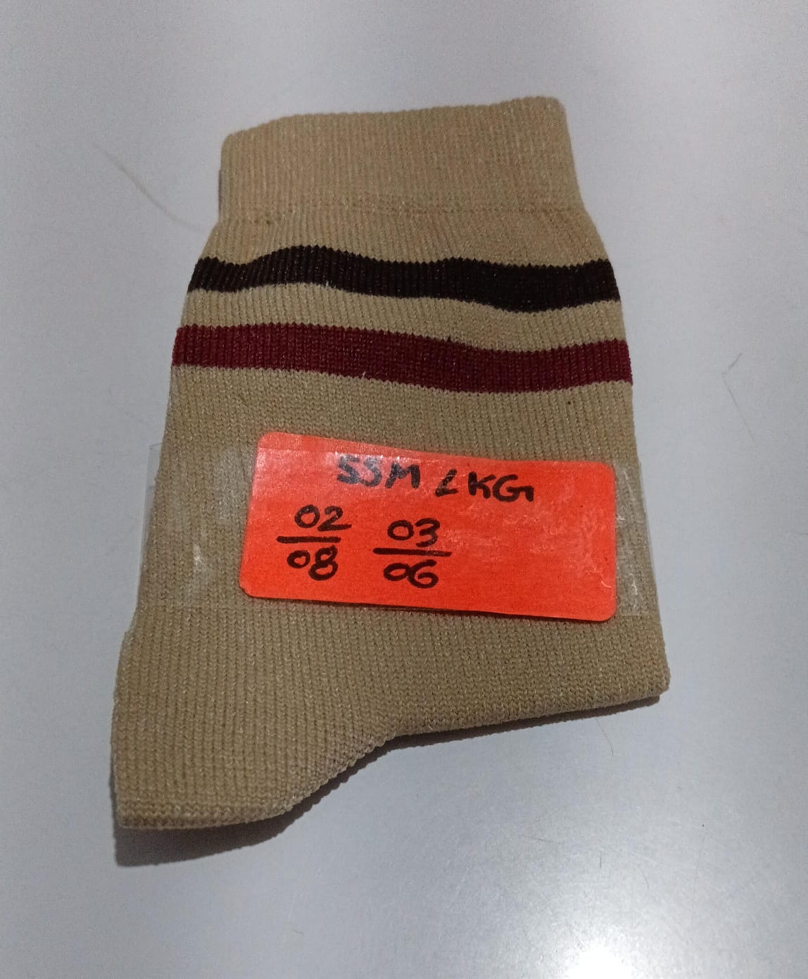 BISCUIT SOCKS MAROON/COFFEE PATTI LYCRA