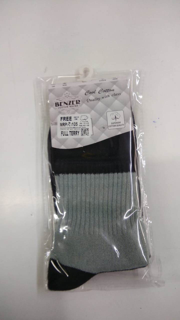 8 416 BLACK SOCKS PISTA TWO TONE FULL TERRY ANKLE 