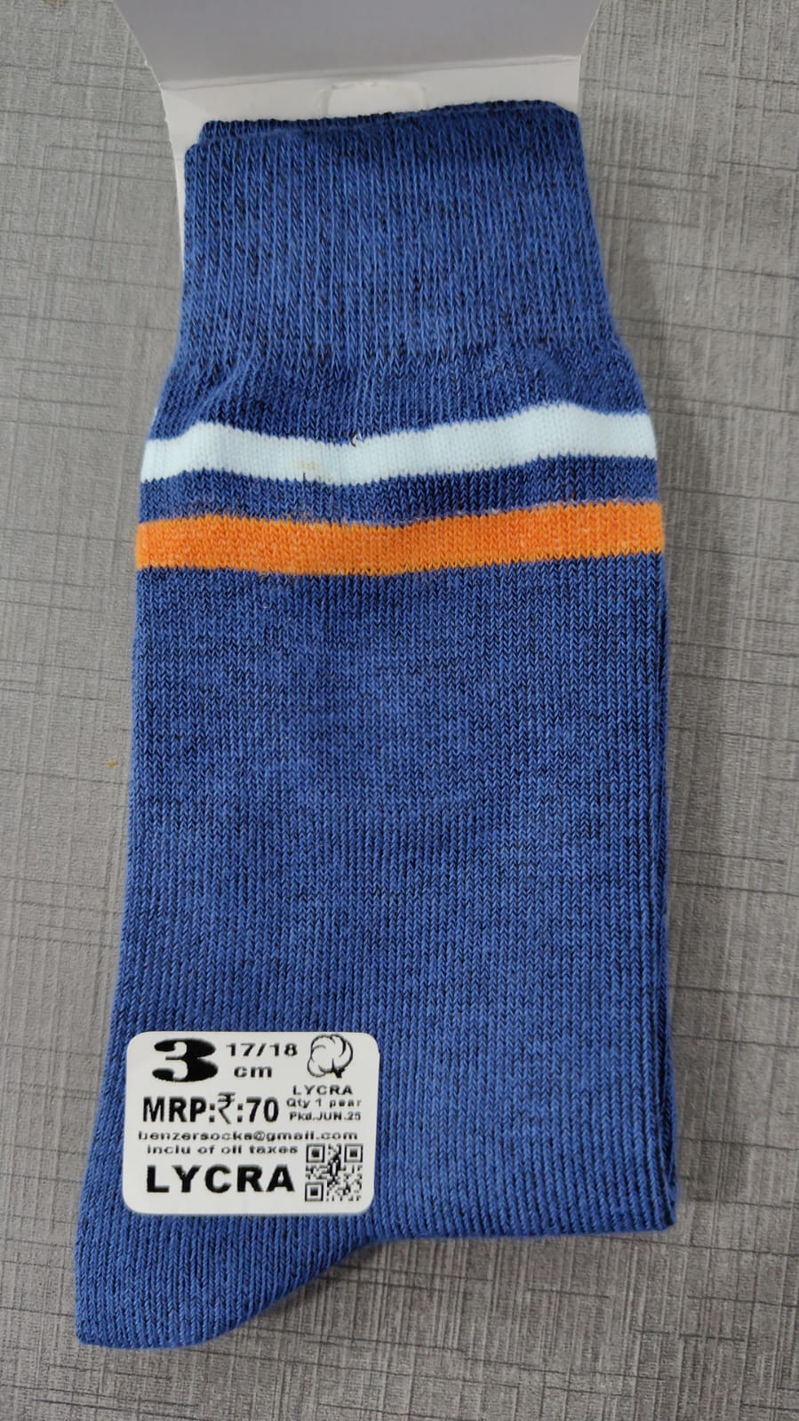 1 211 AIRFORSE SOCKS DUDHIYA/ORANGE PATTI LYCRA 
