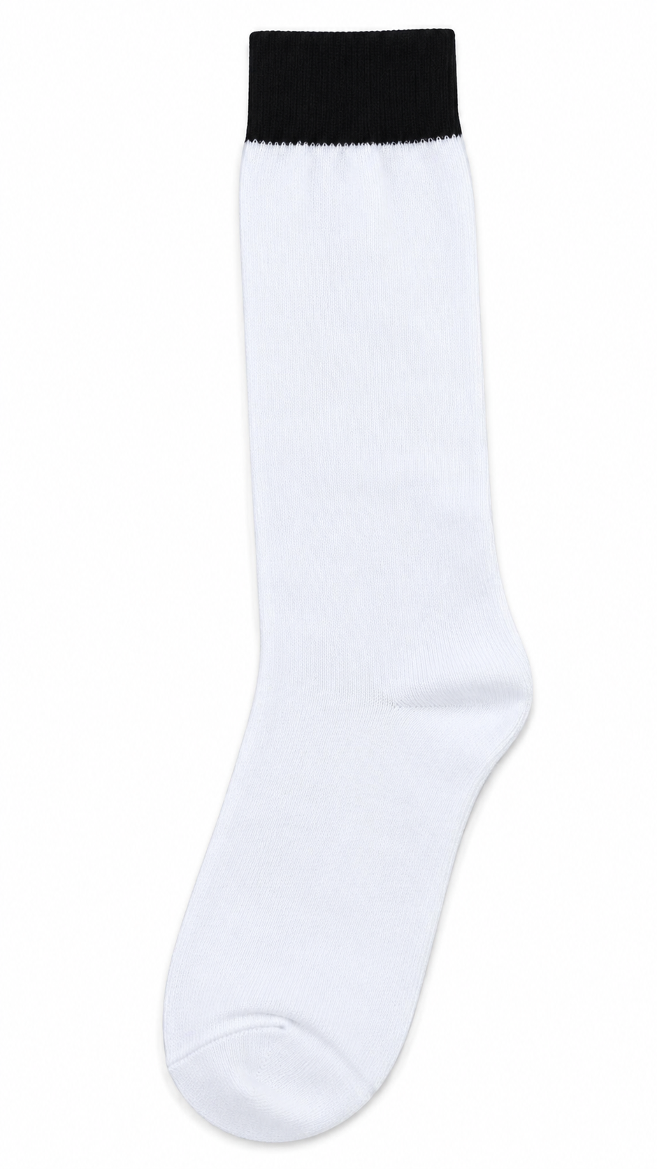 WHITE SOCKS BLACK ELASTIC LONG