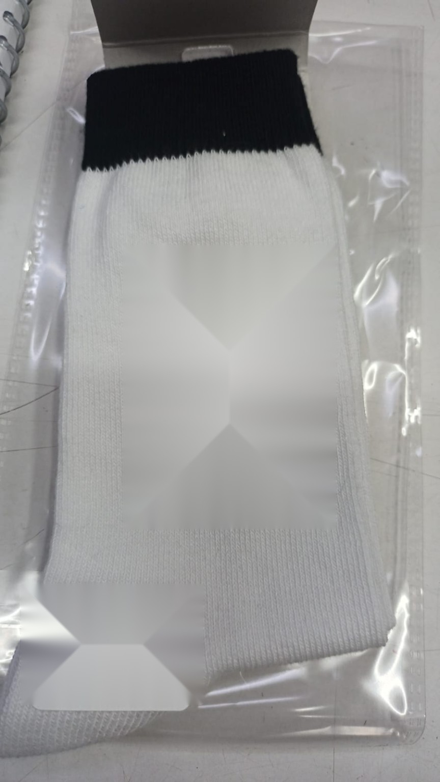 WHITE SOCKS BLACK ELASTIC LYCRA